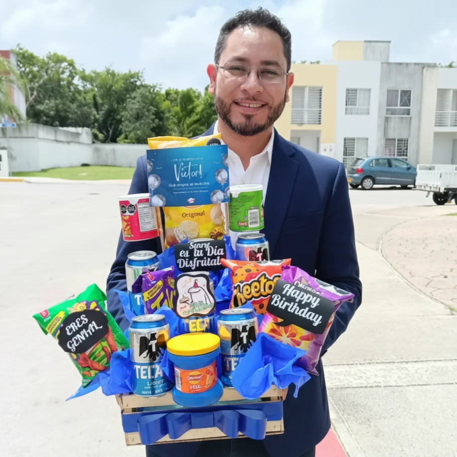 Ancheta de cumpleaños con pasabocas, entregado en Valledupar