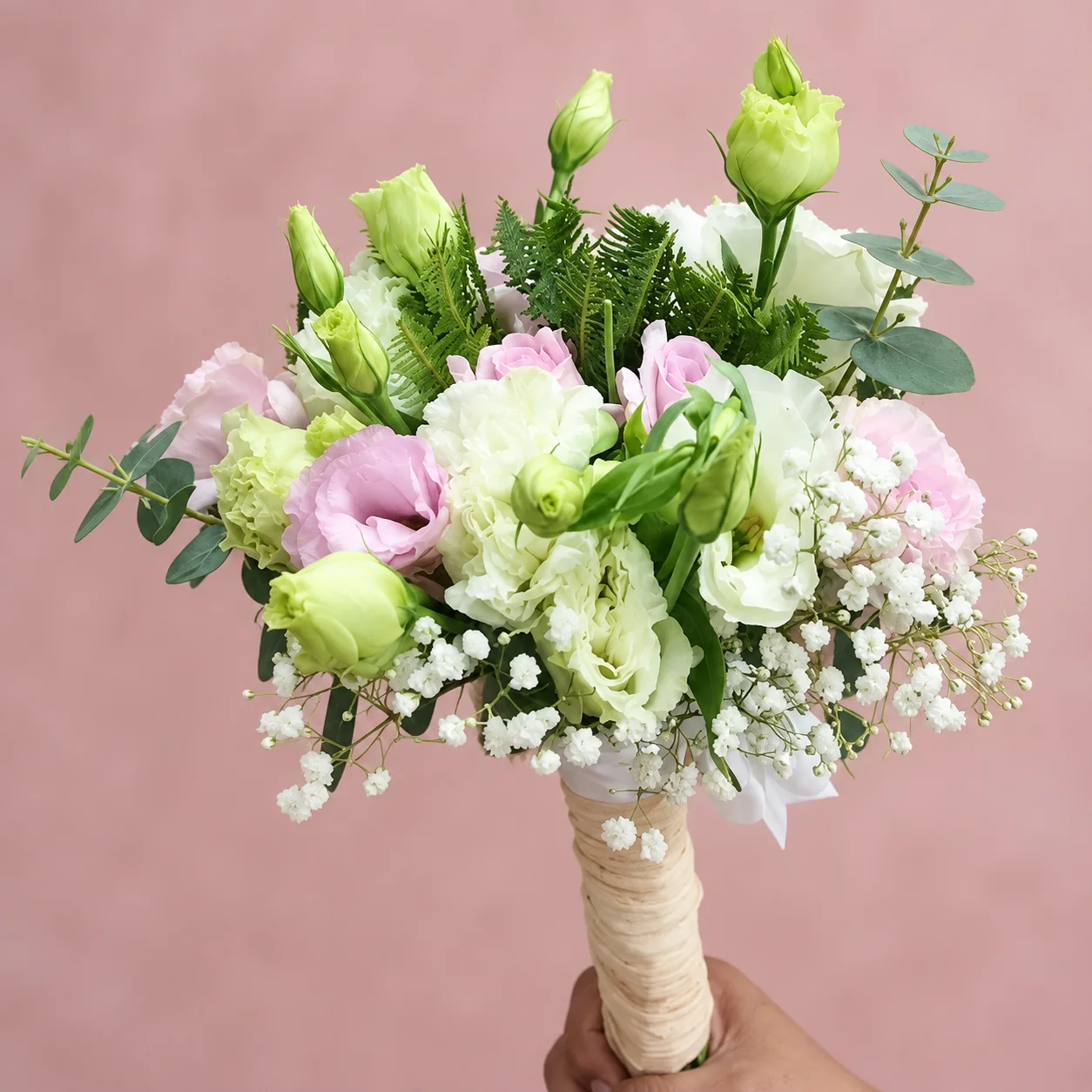 REF. 028, Bouquet de Lisianthus Blancos y Rosados